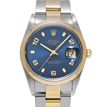 ロレックス オイスターパーペチュアル デイト 15203 ブルー メンズ 時計 【中古】【wristwatch】