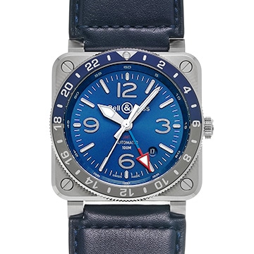 ベル＆ロス BR03-93 GMT ブルー BR0393-BLU-ST/SCA ブルー メンズ 時計 【中古】【wristwatch】