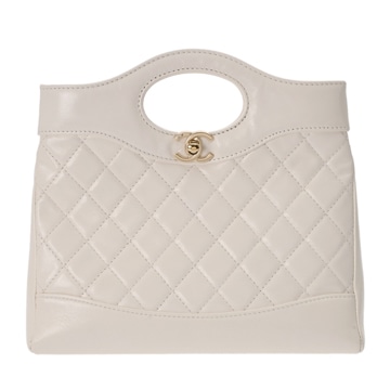 シャネル ミニ ショッピング バッグ CHANEL 31 ホワイト AS4133 シャイニーラムスキン レディース バッグ 【中古】【bag】
