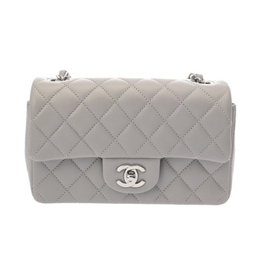 シャネル マトラッセ ミニ クラシック ハンドバッグ 20cm グレー A69900 ラムスキン レディース バッグ 【未使用】【bag】