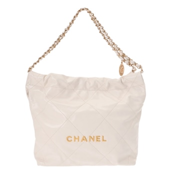 シャネル CHANEL 22 ハンドバッグ ホワイト AS3261 シャイニーカーフスキン レディース バッグ 【未使用】【bag】