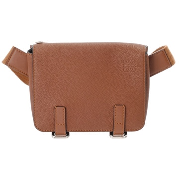 ロエベ ミリタリーバムバッグ コニャック 317.12AB23 ソフトグレインカーフ メンズ バッグ 【中古】【bag】