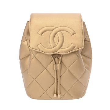 シャネル マトラッセ バックパック ゴールド ラムスキン レディース バッグ 【中古】【bag】