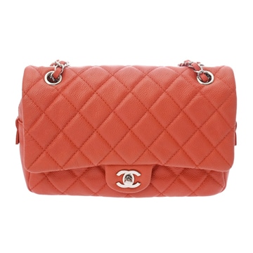 シャネル マトラッセ チェーンショルダー レッド ソフトキャビアスキン レディース バッグ 【中古】【bag】