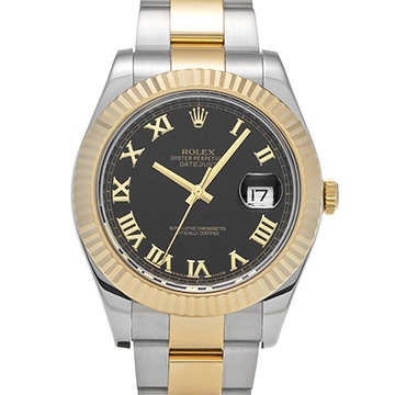 ロレックス デイトジャストII 116333 ブラック メンズ 時計 【中古】【wristwatch】