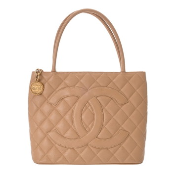 シャネル マトラッセ 復刻トート ベージュ A01804 キャビアスキン レディース バッグ 【中古】【bag】