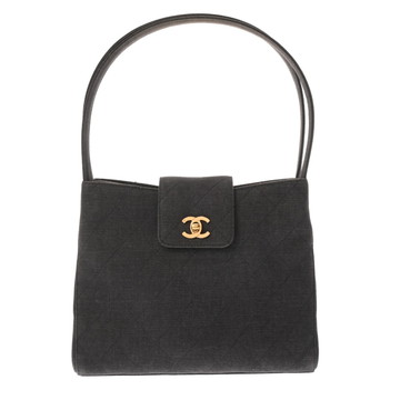 シャネル マトラッセ ハンドバッグ グレー デニム レディース バッグ 【中古】【bag】