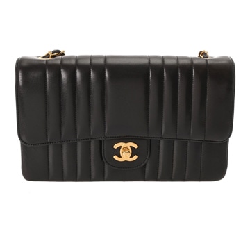 シャネル マドモアゼル チェーンショルダー ブラック ラムスキン レディース バッグ 【中古】【bag】