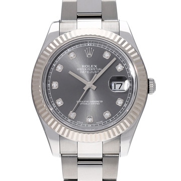ロレックス デイトジャストII 116334G グレー/ダイヤモンド メンズ 時計 【中古】【wristwatch】