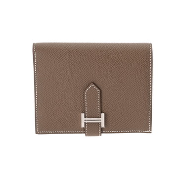 エルメス ベアン コンパクト エトゥープ ヴォーエプソン レディース 財布 【未使用】【purse】