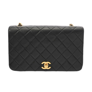 シャネル マトラッセ フルフラップチェーンショルダー ブラック ラムスキン レディース バッグ 【中古】【bag】