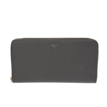 セリーヌ ラージ ジップドウォレット グレー 10B553BEL.10BC グレインレザー レディース 財布 【中古】【purse】