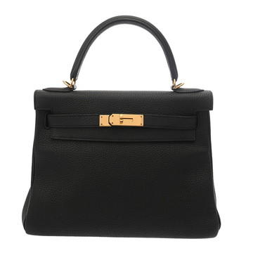 エルメス ケリー 28 内縫い ブラック トゴ レディース バッグ 【中古】【bag】
