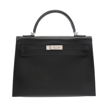 エルメス ケリー 32 外縫い 2WAY ブラック ボックスカーフ レディース バッグ 【中古】【bag】