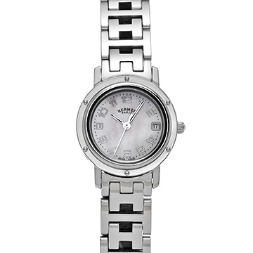 エルメス クリッパー ナクレ CL4.210 ホワイト レディース 時計 【中古】【wristwatch】