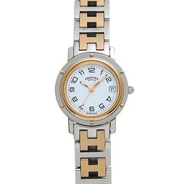 エルメス クリッパー CL4.220 ホワイト レディース 時計 【中古】【wristwatch】