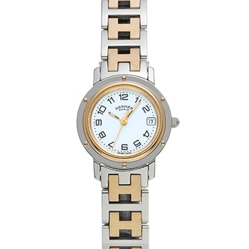 エルメス クリッパー CL4.220 ホワイト レディース 時計 【中古】【wristwatch】