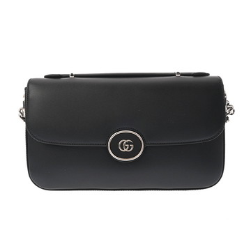 グッチ スモール ショルダー プチGG ブラック 739721 498879 レザー レディース バッグ 【中古】【bag】