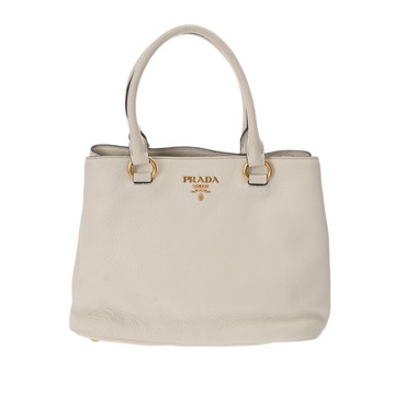プラダ 2Way ハンドバッグ ホワイト 1BA058 レザー レディース バッグ 【中古】【bag】