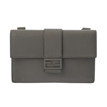 フェンディ フラット バゲット スモール グレー 7M0295 AG0L 219-00596 レザー レディース バッグ 【中古】【bag】