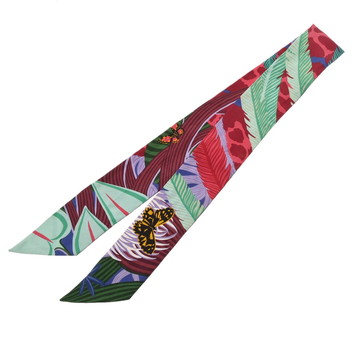 エルメス ツイリー JAGUAR QUETZAL マルチカラー シルク100％ レディース 【中古】【other】