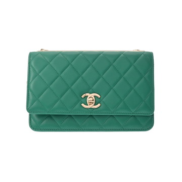 シャネル チェーンウォレット トレンディCC グリーン A80982 ラムスキン レディース バッグ 【中古】【bag】