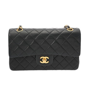 シャネル マトラッセ WフラップWチェーンショルダー 23 ブラック A01113 ラムスキン レディース バッグ 【中古】【bag】