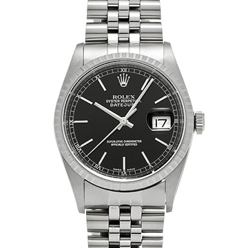 ロレックス デイトジャスト 16220 ブラック メンズ 時計 【中古】【wristwatch】