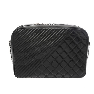 シャネル Vステッチ/マトラッセ チェーンショルダー ブラック カーフスキン レディース バッグ 【中古】【bag】