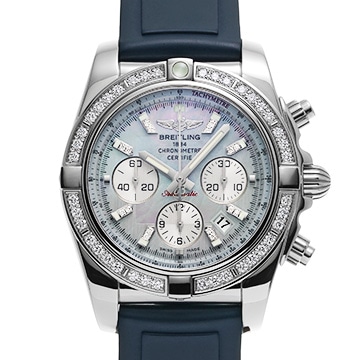 ブライトリング クロノマット 44 A011G00WBD ブルーシェル/ダイヤモンド メンズ 時計 【中古】【wristwatch】