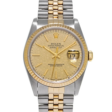 ロレックス デイトジャスト 16233 シャンパンコンピュータ メンズ 時計 【中古】【wristwatch】
