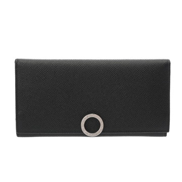 ブルガリ クリップ ラージ ウォレット  ブラック レザー レディース 財布 【中古】【purse】