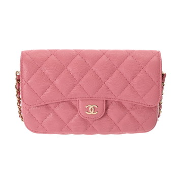 シャネル マトラッセ フラップフォンケース ピンク AP2096 ソフトグレインドカーフスキン レディース バッグ 【中古】【bag】