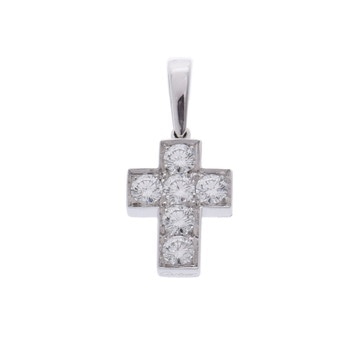 カルティエ クロス ペンダントトップ シルバー B3008100 K18ホワイトゴールド WG レディース ジュエリー 【中古】【jewelry】