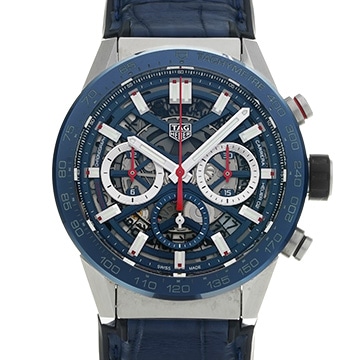 タグ ホイヤー カレラ キャリバー ホイヤー02 クロノグラフ CBG2011.FC6430 ブルー メンズ 時計 【中古】【wristwatch】