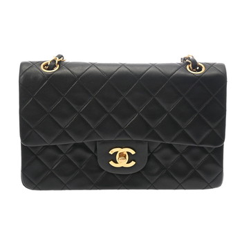 シャネル マトラッセ WフラップWチェーンショルダー 23 ブラック A01113 ラムスキン レディース バッグ 【中古】【bag】