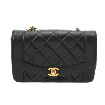 シャネル ダイアナ チェーンショルダー 23cm ブラック A01164 ラムスキン レディース バッグ 【中古】【bag】