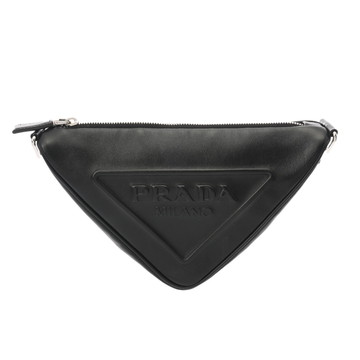 プラダ トライアングル ブラック 1BH190 レザー ユニセックス バッグ 【中古】【bag】