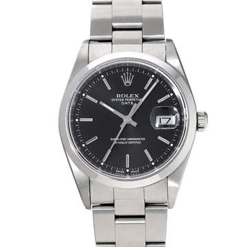 ロレックス オイスターパーペチュアル デイト 15200 ブラック メンズ 時計 【中古】【wristwatch】