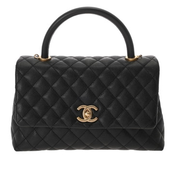 シャネル マトラッセ ココハンドル S ブラック A92991 キャビアスキン レディース バッグ 【中古】【bag】