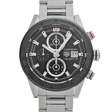 タグ ホイヤー カレラ キャリバー ホイヤー01 CAR201Z.BA0714 ブラック メンズ 時計 【中古】【wristwatch】