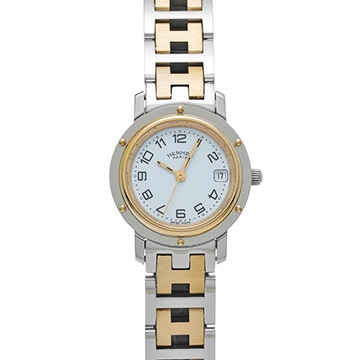 エルメス クリッパー CL4.220 ホワイト レディース 時計 【中古】【wristwatch】