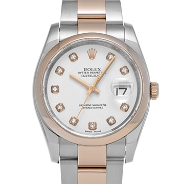 ロレックス デイトジャスト 36 116201G ホワイト/ダイヤモンド メンズ 時計 【中古】【wristwatch】