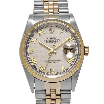 ロレックス デイトジャスト 16233 アイボリーピラミッド メンズ 時計 【中古】【wristwatch】