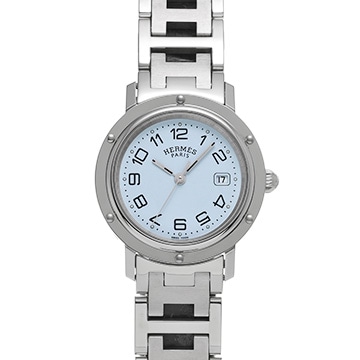 エルメス クリッパーナクレ CL6.410.214/3831 ライトブルー ユニセックス 時計 【中古】【wristwatch】
