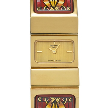 エルメス ロケ L01.201 シャンパン レディース 時計 【中古】【wristwatch】