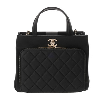シャネル マトラッセ ビジネスアフィニティ  ブラック A93750 キャビアスキン レディース バッグ 【中古】【bag】