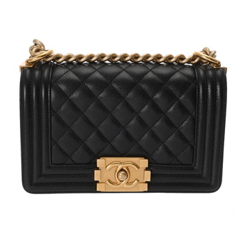 シャネル ボーイシャネル チェーンショルダー ブラック A67085 キャビアスキン レディース バッグ 【中古】【bag】