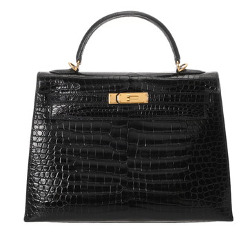 エルメス ケリー 32 外縫い ブラック ポロサスリセ レディース バッグ 【中古】【bag】