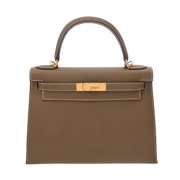 エルメス ケリー 28 外縫い エトゥープ ヴォーエプソン レディース バッグ 【中古】【bag】